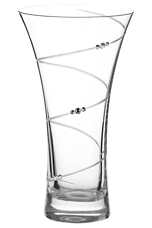 Small Trumpet Crystal Vase, Swirl Design, 215mm | Forever Crystal