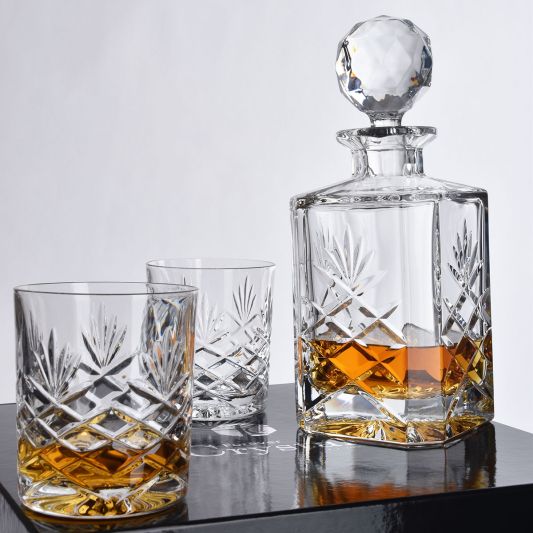 Galleon Crystal Decanter Set, 3 Pieces in Presentation Box