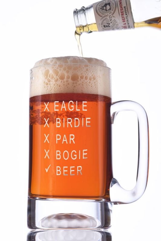 Personalised Golf Ball Beer Tankard | Engraved Golfing Gift