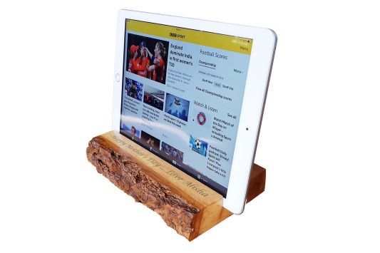 Handcrafted Personalsied Oak Tablet Stand